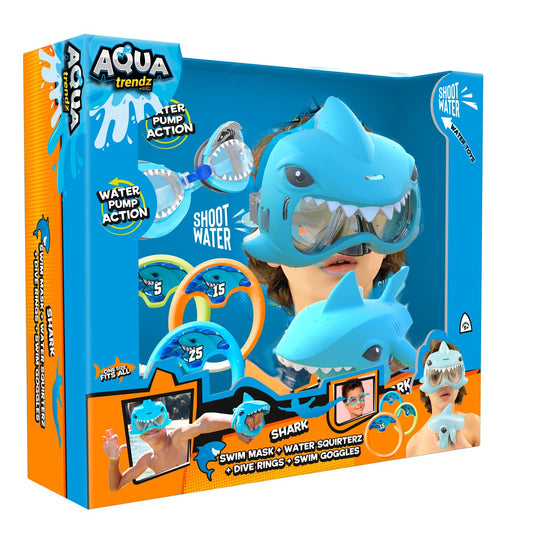 Shark Water Squirterz, Swim Mask, Dive Rings & Swim Goggles Multipack