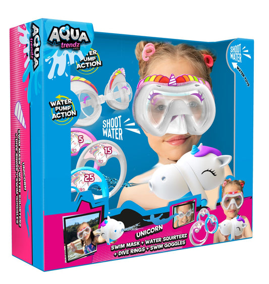 Unicorn Water Squirterz, Swim Mask, Dive Rings & Swim Goggles Multipack