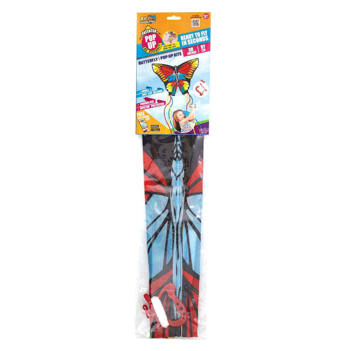 Kites Ready 2 Fly Butterfly Red Pop Up Kite