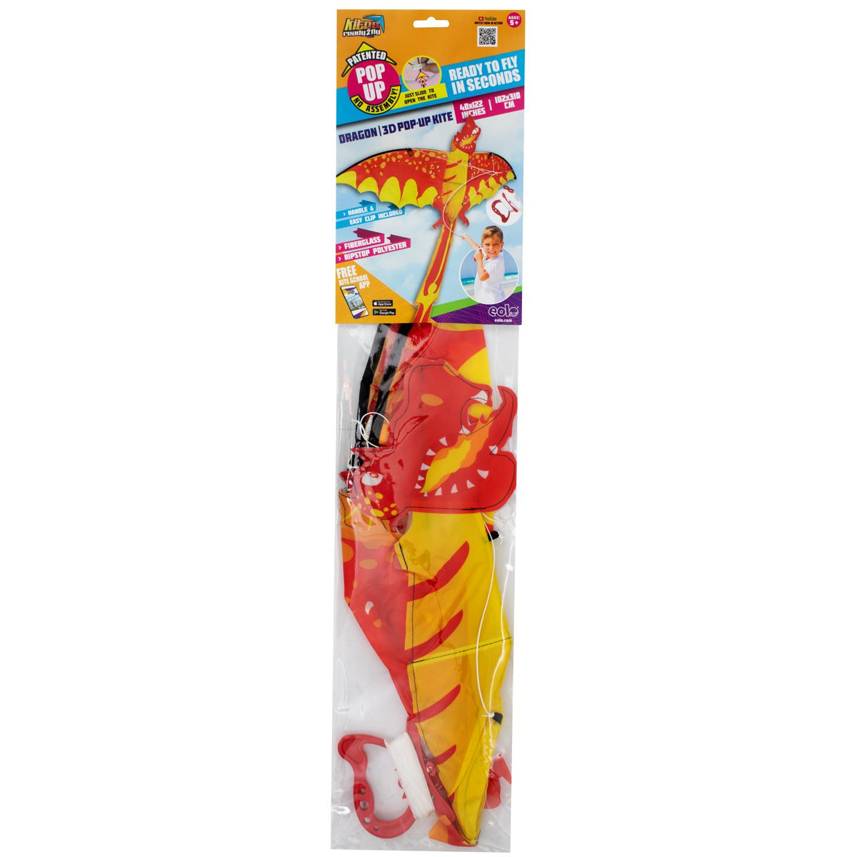 Kites Ready 2 Fly Dragon Red 3D Pop Up Kite