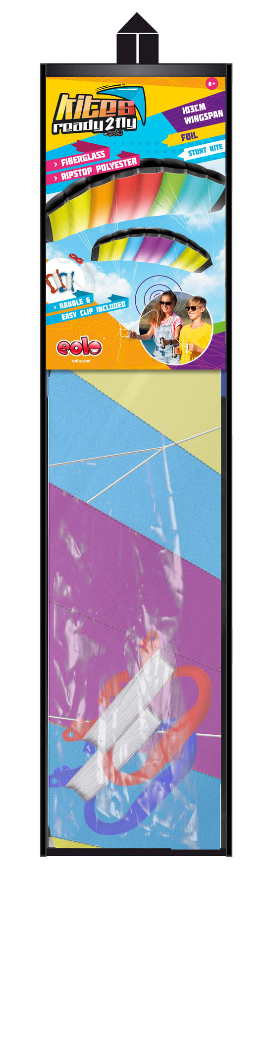 Pop Up Parafoil Kite - Purple/Blue/Yellow