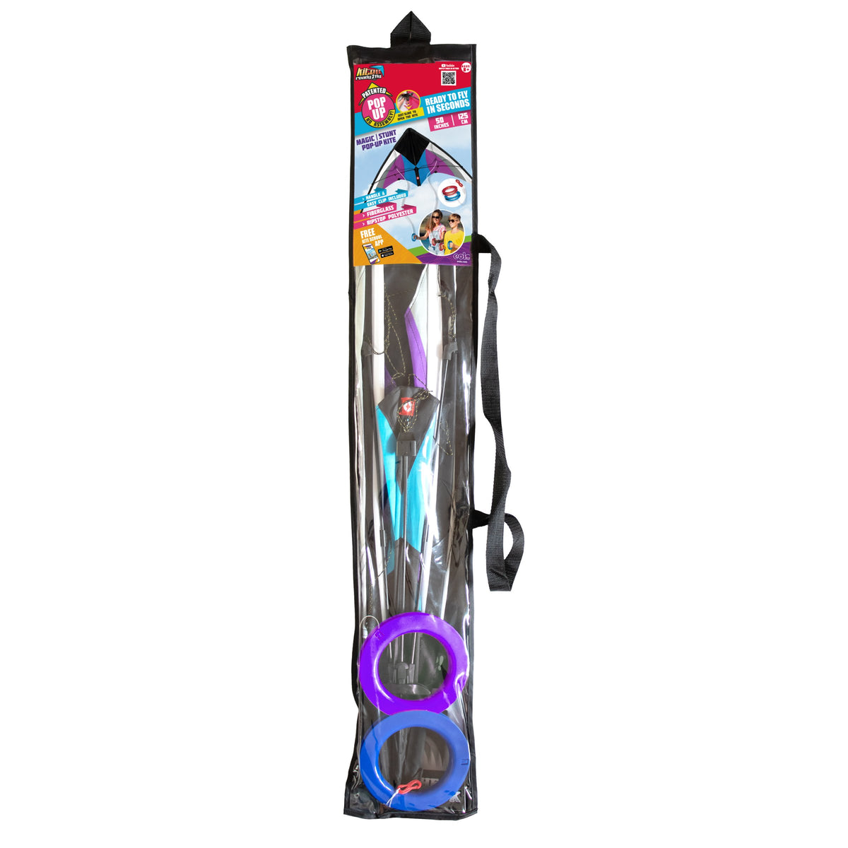 Kites Ready 2 Fly Magic Blue-Purple Stunt Pop Up Kite