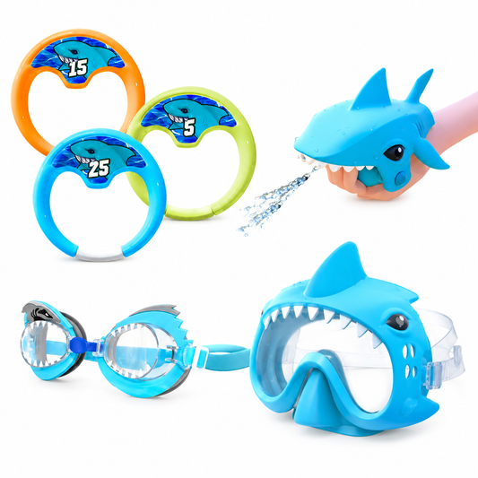 Shark Water Squirterz, Swim Mask, Dive Rings & Swim Goggles Multipack
