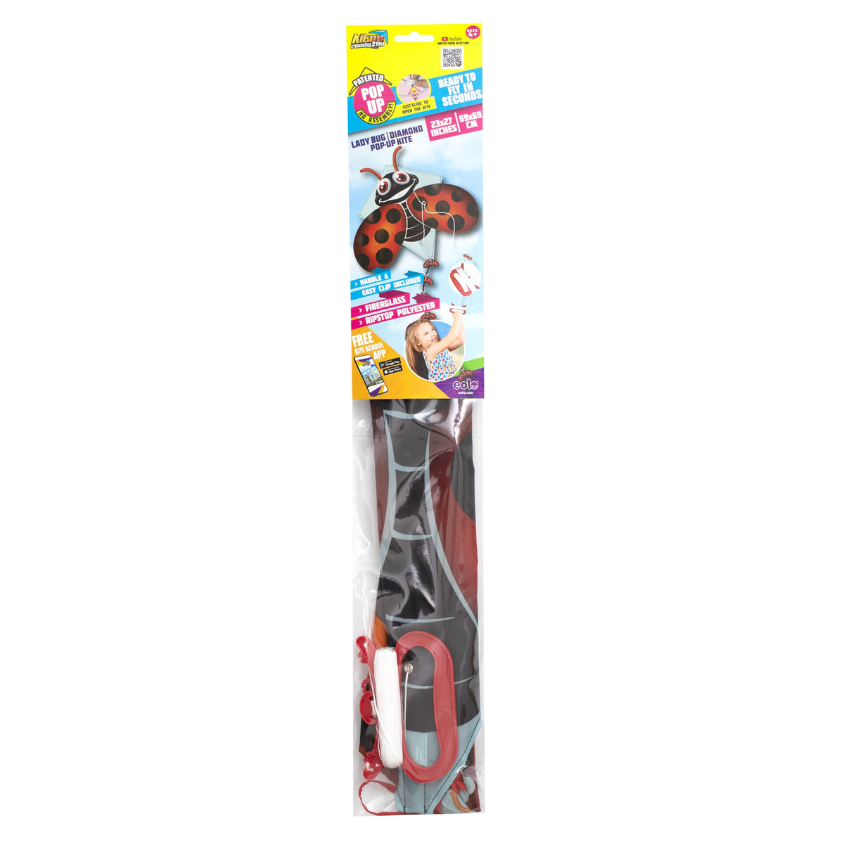 Kites Ready 2 Fly Lady Bug Shape Pop Up Kite